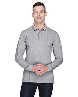 Harriton M265L Men 5 Oz Easy Blend Long Sleeve Polo at BigNTallApparel