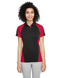 Harriton M385W  Ladies' Advantage Snag Protection Plus IL Colorblock Polo at BignTallApparel