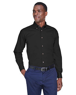 Harriton M500 Men Long Sleeve Twill Shirt With Stain-Release