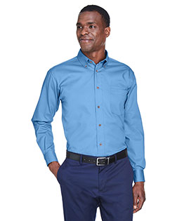 Harriton M500 Men Long Sleeve Twill Shirt With Stain-Release
