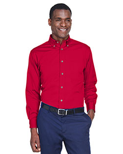 Harriton M500 Men Long Sleeve Twill Shirt With Stain-Release