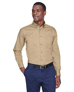 Harriton M500 Men Long Sleeve Twill Shirt With Stain-Release