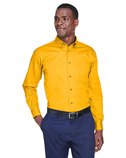 Harriton M500 Men Long Sleeve Twill Shirt With Stain-Release