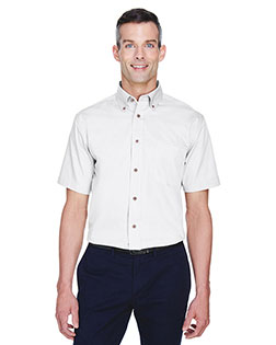 Harriton M500S Men Short Sleeve Twill Shirt With Stain-Release