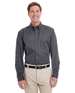 Harriton M581  Men's Foundation 100% Cotton Long-Sleeve Twill Shirt with Teflon™