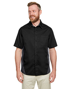 Harriton M586  Men's Flash IL Colorblock Short Sleeve Shirt at BignTallApparel