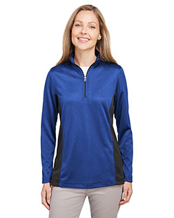 Harriton M786W Ladies' Flash Snag Protection Plus IL Colorblock Quarter-Zip at BigNTallApparel