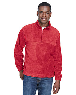 Harriton M980 Men 8 Oz Quarter Zip Fleece Pullover at BigNTallApparel