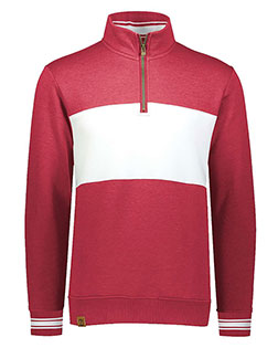 Holloway 229565 Ivy League Fleece Colorblocked Quarter-Zip Sweatshirt at BigNTallApparel