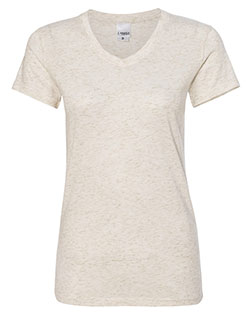 J America 8136  Women’s Glitter V-Neck T-Shirt