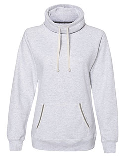 J America 8653 Women’s Relay Cowl Neck Sweatshirt at BigNTallApparel