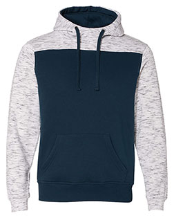 J America 8676  Mélange Fleece Colorblocked Hooded Sweatshirt