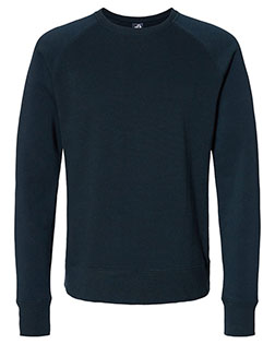 J America 8707  Ripple Fleece Raglan Crewneck Sweatshirt at BignTallApparel