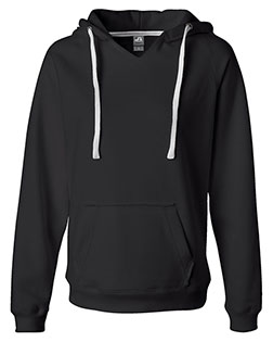 J America 8836  Women's Sueded V-Neck Hooded Sweatshirt