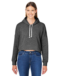 J America 8853JA Ladies' Triblend Cropped Hooded Sweatshirt