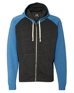 J America 8874  Triblend Raglan Full-Zip Hooded Sweatshirt