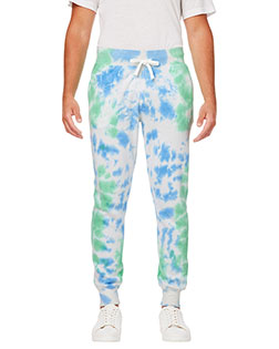 J America 8884JA Men Adult Tie Dye Fleece Jogger at BigNTallApparel