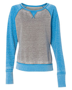 J America 8927 Women’s Zen Fleece Raglan Sweatshirt at BigNTallApparel