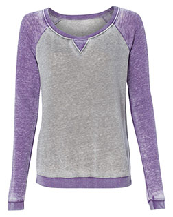 J America 8927 Women’s Zen Fleece Raglan Sweatshirt at BigNTallApparel