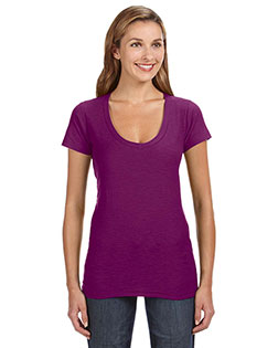 J America JA8169  Ladies' V-Neck Slub T-Shirt