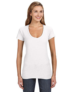 J America JA8169  Ladies' V-Neck Slub T-Shirt