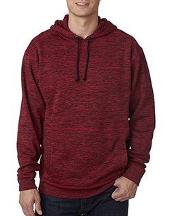 J America JA8613 Men Adult Cosmic Poly Fleece Hooded Sweatshirt at BigNTallApparel