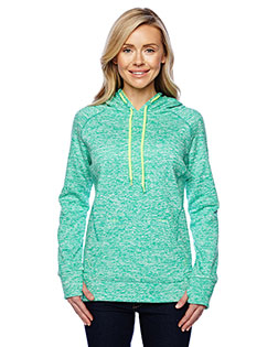 J America JA8616  Ladies' Cosmic Contrast Fleece Hooded Sweatshirt at BignTallApparel