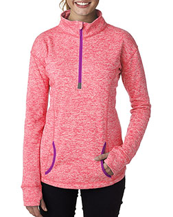 J America JA8617 Ladies' Cosmic Fleece Quarter-Zip In Big & Tall Sizes