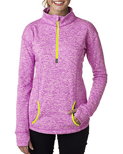 J America JA8617 Ladies' Cosmic Fleece Quarter-Zip at BigNTallApparel