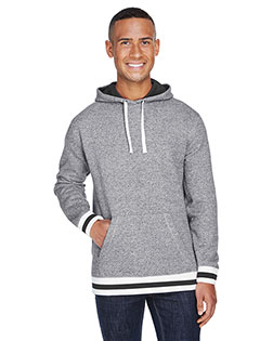 J America JA8701 adult Peppered Fleece Lapover Hooded Sweatshirt