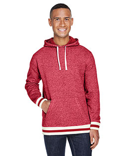 J America JA8701 adult Peppered Fleece Lapover Hooded Sweatshirt