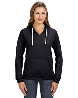 J America JA8836  Ladies' Sydney Brushed V-Neck Hooded Sweatshirt