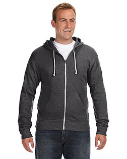 J America JA8872 Men Adult Triblend Full-Zip Fleece Hooded Sweatshirt