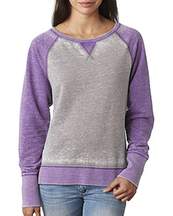 J America JA8927 Ladies' Zen Contrast Crew at BigNTallApparel