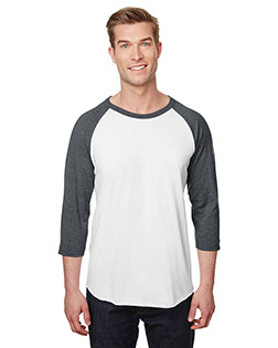 Jerzees 560RR Men Unisex Premium Blend Ring-Spun 3/4 Sleeve Raglan T-Shirt