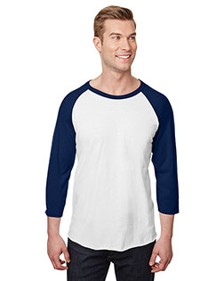 Jerzees 560RR Men Unisex Premium Blend Ring-Spun 3/4 Sleeve Raglan T-Shirt