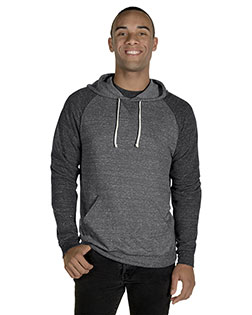 Jerzees 90MR adult Snow Heather Raglan Hooded Sweatshirt at BigNTallApparel