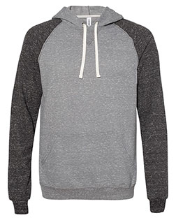 Jerzees 90MR Snow Heather French Terry Raglan Hooded Sweatshirt