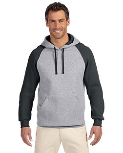 Jerzees 96CR  Adult 8 oz. NuBlend® Colorblock Raglan Pullover Hooded Sweatshirt