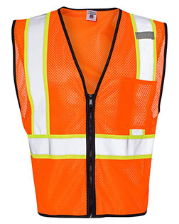 Kishigo 1527-1528  Economy Contrasting Vest with Zippered Front at BigNTallApparel