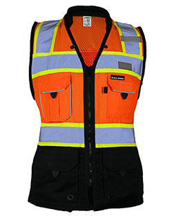 Kishigo S5021-5022  Premium Black Series® Women's Heavy Duty Surveyors Vest at BignTallApparel