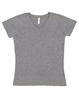 LAT 3507 Ladies' V-Neck Fine Jersey T-Shirt at BigNTallApparel