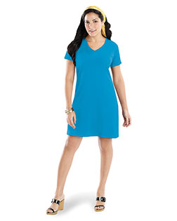 LAT 3522  Women's Fine Jersey V-Neck Coverup