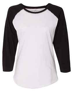 LAT 3530  Women's Baseball Fine Jersey Three-Quarter Sleeve Tee