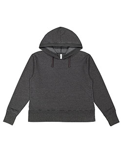 LAT 3536  Ladies' Vintage Wash Fleece Hooded Sweatshirt