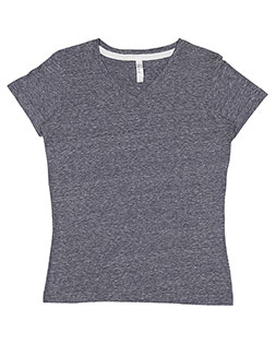 LAT 3591 Ladies' V-Neck Harborside Melange Jersey T-Shirt