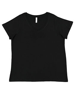 LAT 3817  Curvy Collection Women's Fine Jersey V-Neck Tee