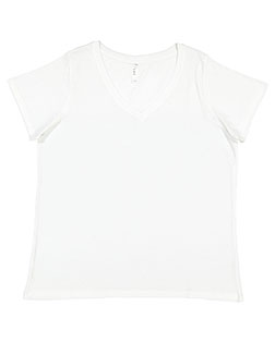LAT 3817 Curvy Collection Women's Fine Jersey V-Neck Tee In Big & Tall Sizes