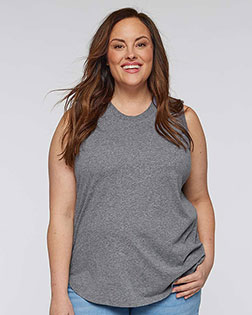 LAT 3892 Women's Curvy Relaxed Fine Jersey Tank