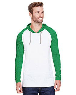 LAT 6917  Fine Jersey Hooded Long Sleeve Raglan T-Shirt